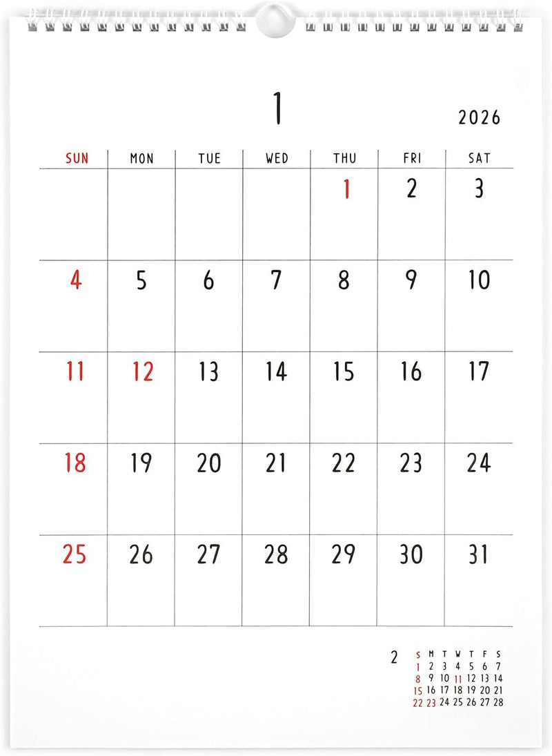 Greeting Life 2026 LETTERPRESS Wall Calendar Noritake C-1667-NT
