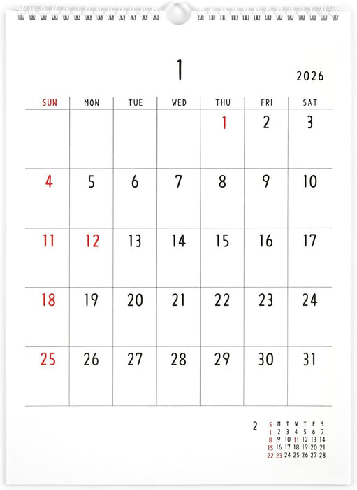 Greeting Life 2026 LETTERPRESS Wall Calendar Noritake C-1667-NT