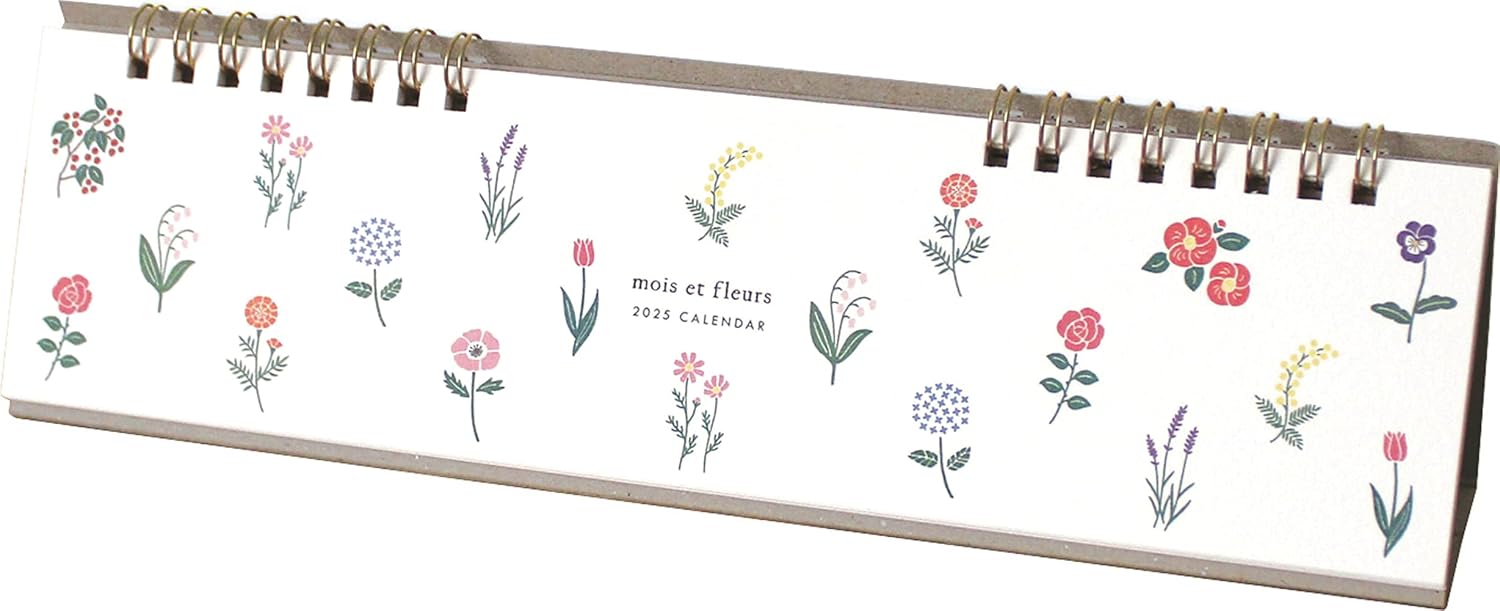 EL COMMUN MATOKA 2025 Desk Calendar mois et fleurs CAL-119