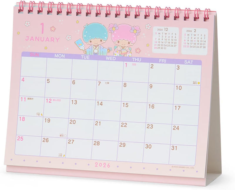 Sanrio Ring Calendar 2026 Little Twin Stars Kiki Lala Desk Calendar 622061