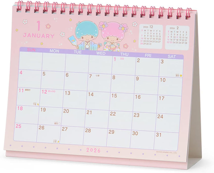 Sanrio Ring Calendar 2026 Little Twin Stars Kiki Lala Desk Calendar 622061