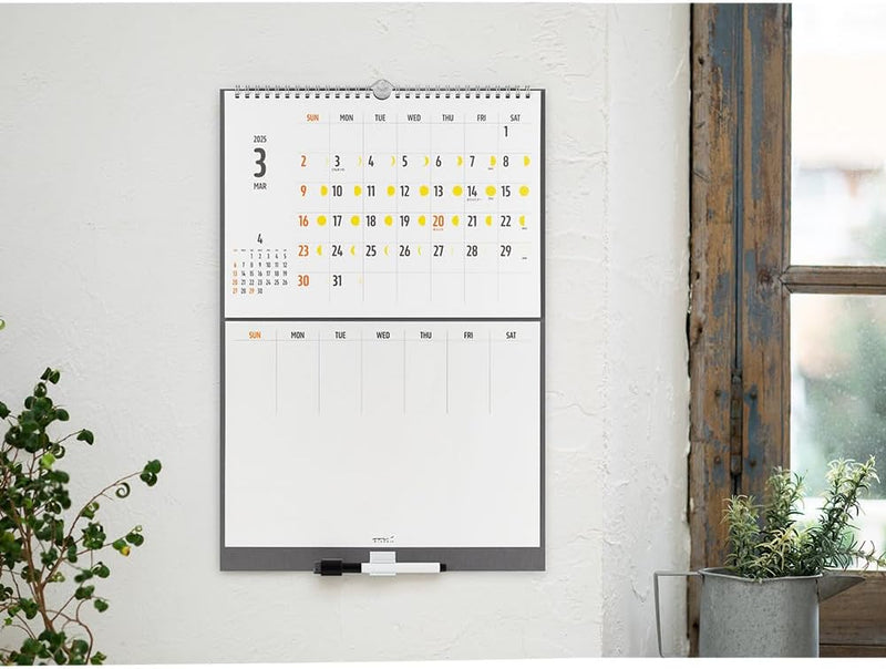 Midori 2025 Wall Calendar Whiteboard Calendar M - Moon Phases 31332006