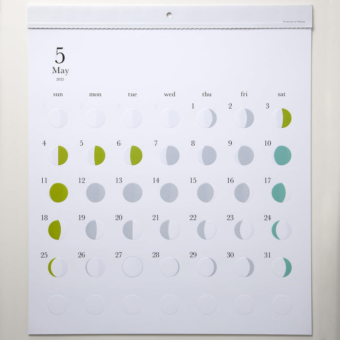 Replug 2025 Wall Calendar Moon Phases Michiru with Masking Sticker A25-448