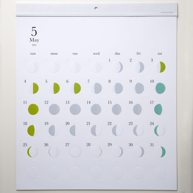 Replug 2025 Wall Calendar Moon Phases Michiru A25-451