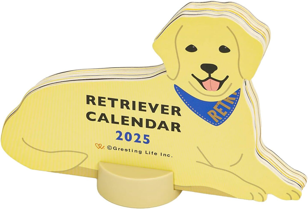 Greeting Life 2025 Desk Calendar Animal Die Cut Retriever C-1634-ET