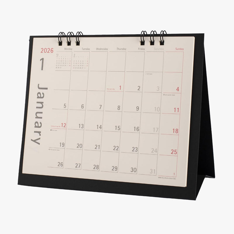Orb 2026 Desk Calendar Black CK-750BK