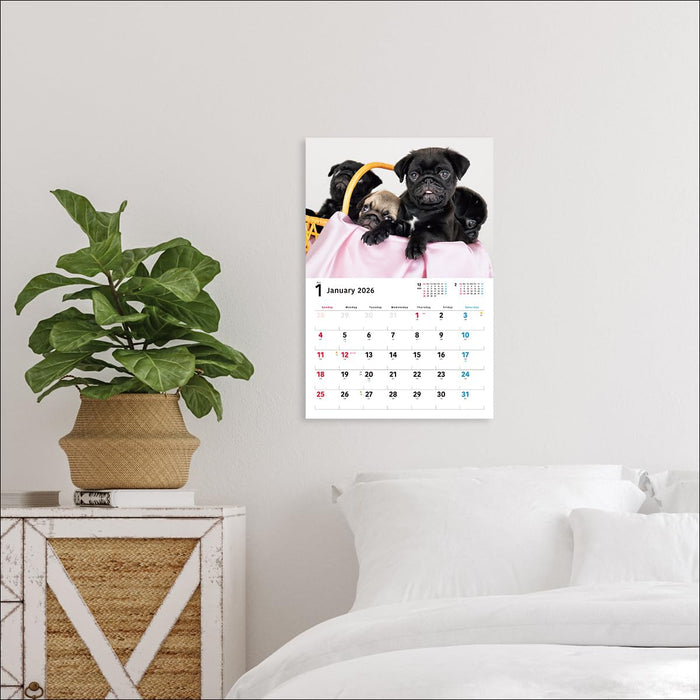2026 Calendar Pug Wide Edition