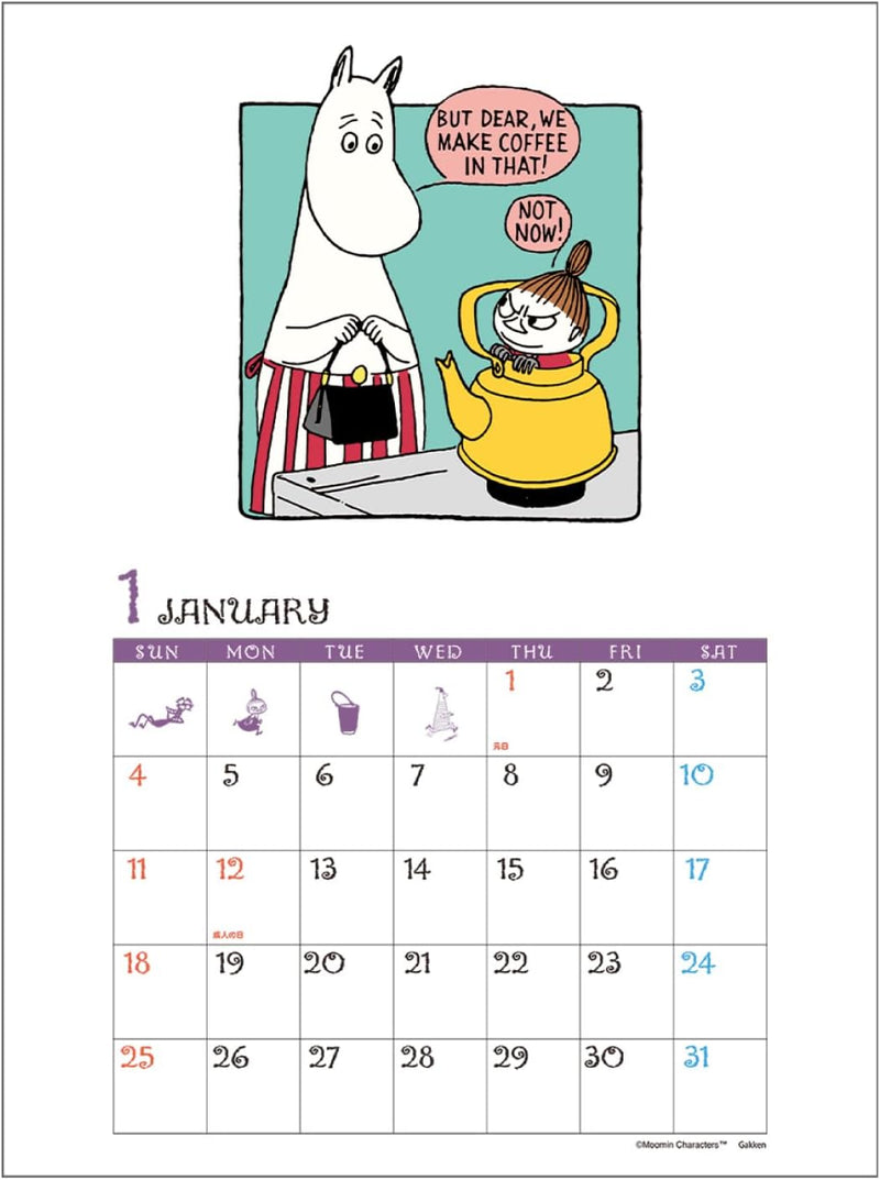 Gakken Sta:Ful 2026 Calendar Moomin Wall Calendar DM12014