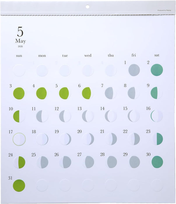 Replug 2026 Wall Calendar Moon Phases Michiru A26-505
