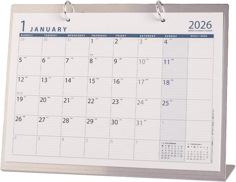 Orb 2026 Desk Calendar Metal L PP-1150