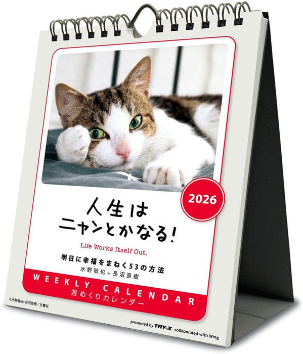 Try-X Life Works Itself Out! 2026 Desk Wall Calendar CL-384 18 x 14cm