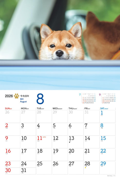 JTB Calendar Wanko 2026 Wall Calendar