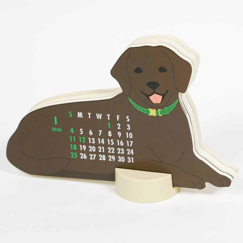 Greeting Life 2026 Desk Calendar Animal Die Cut Retriever C-1714-ET