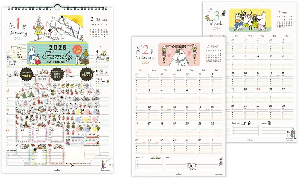 Hallmark Moomin 2025 Wall Calendar Family Calendar with Stickers 834-609