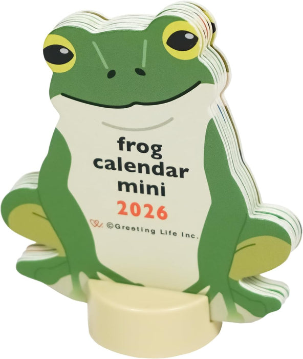 Greeting Life 2026 Desk Calendar Animal Die Cut Mini Frog C-1708-ET