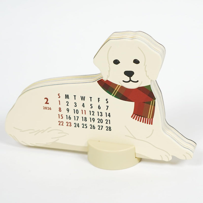Greeting Life 2026 Desk Calendar Animal Die Cut Retriever C-1714-ET
