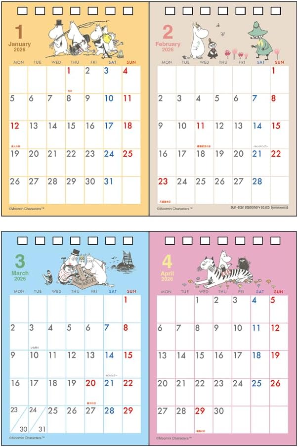 Sun-Star Stationery Moomin 2026 Desk Calendar Moomin S8521794