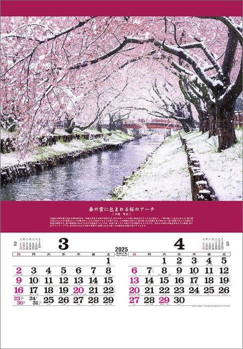 Todan 2025 Wall Calendar Miraculous Scenery: Inviting Good Fortune (Film) CL25-1080