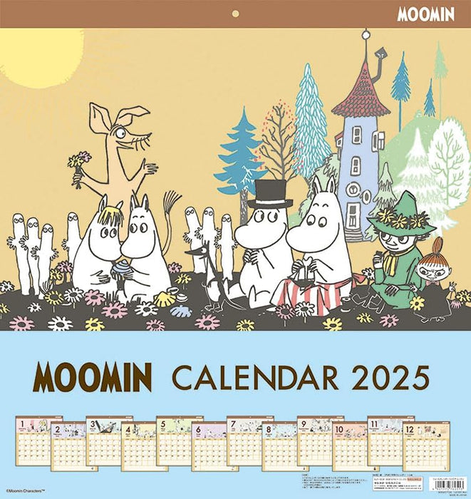 Sun-Star Stationery 2025 Moomin Wall Calendar CL-069 45 x 42cm