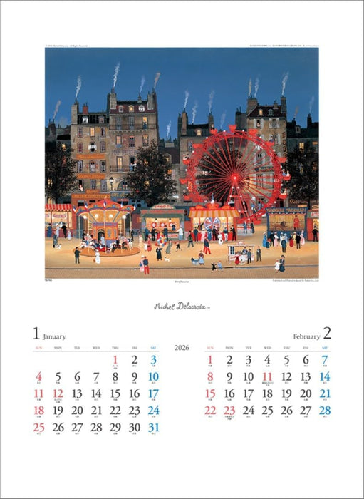 Todan 2026 Wall Calendar Michel Delacroix TD-30755 CL26-1052