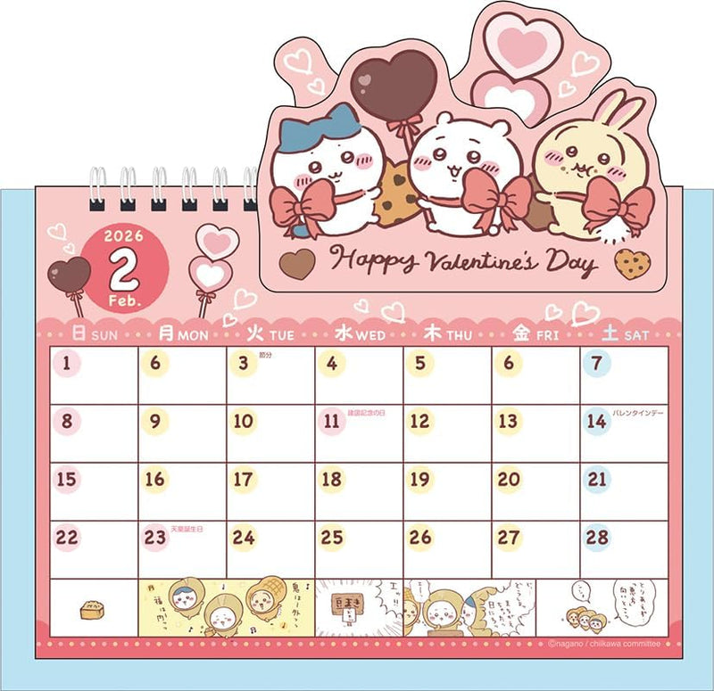 Ensky Chiikawa 2026 Pop-up Desk Calendar CL-074