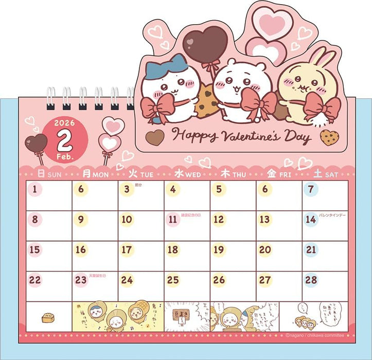 Ensky Chiikawa 2026 Pop-up Desk Calendar CL-074