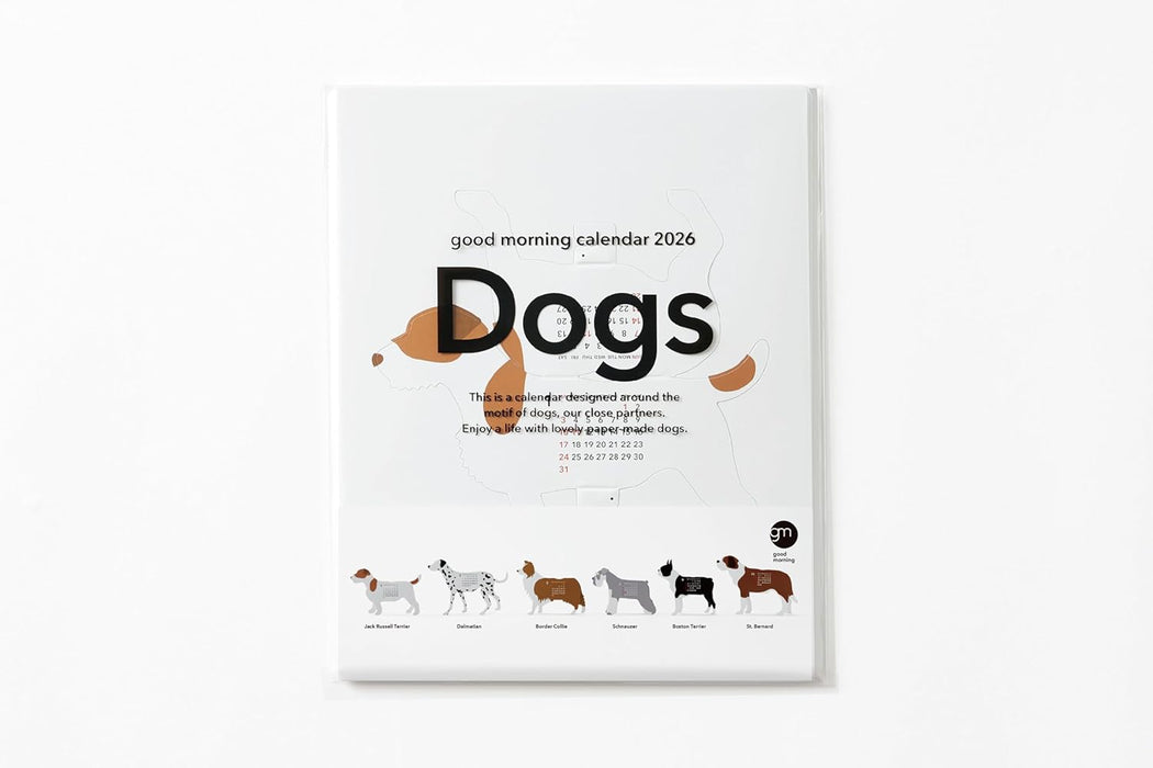 good morning 2026 desk calendar dog 2340