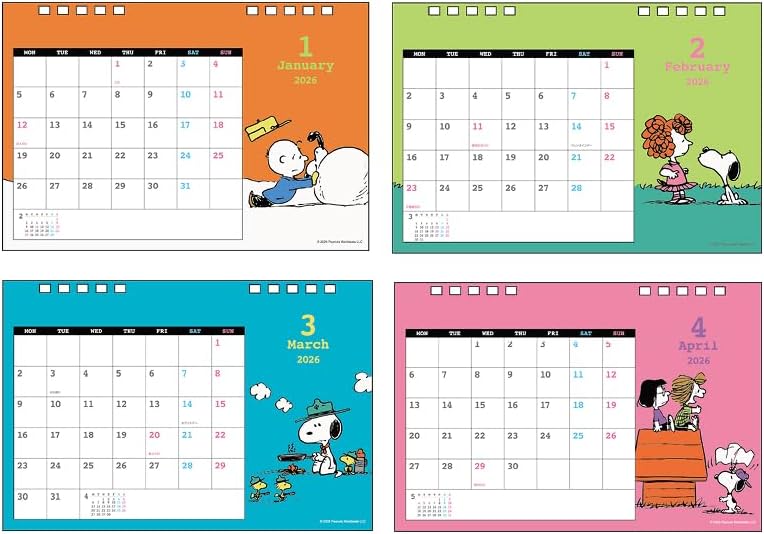 Sun-Star Stationery Snoopy 2026 Desk Calendar Vintage S8521557