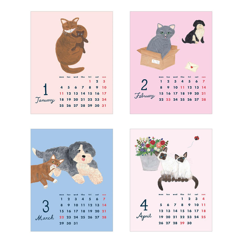 New Japan Calendar 2027 Desk Calendar Irodori Japanese Style Moji NK513