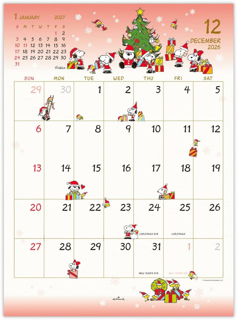 Hallmark Snoopy 2026 Wall Calendar Large 845360