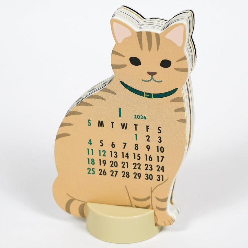 Greeting Life 2026 Desk Calendar Animal Die Cut Cat C-1717-ET