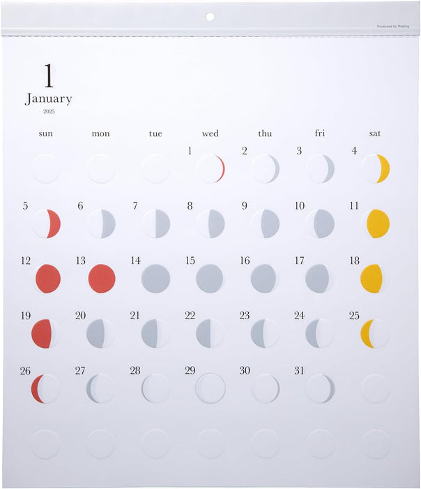 Replug 2025 Wall Calendar Moon Phases Michiru A25-451