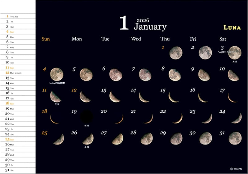 Todan 2026 Desk L Calendar Luna TD-30276 CL26-1012