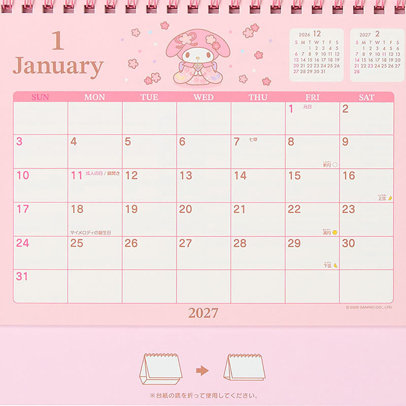 Sanrio Ring Calendar 2027 My Melody Desk Calendar 921246