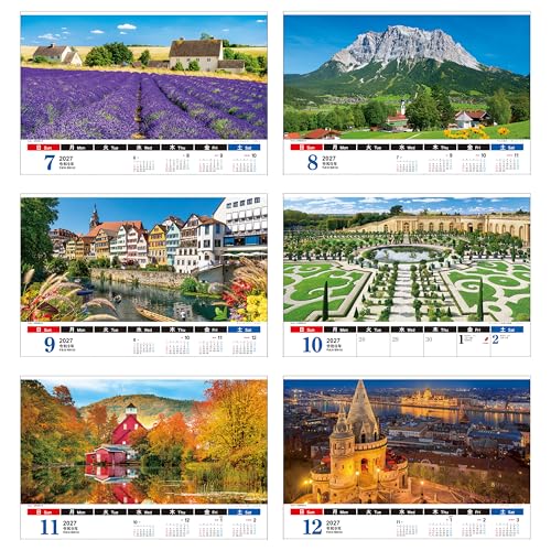 Todan 2027 Wall Calendar World Scenery 53.5 x 38cm TD-811