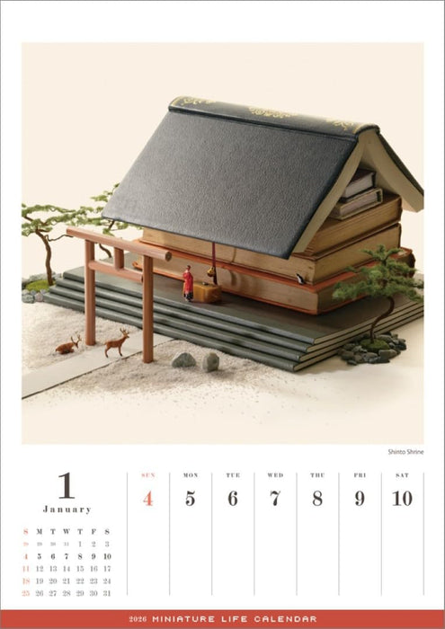 Hagoromo MINIATURE LIFE CALENDAR (International Edition) 2026 CL25-0466W