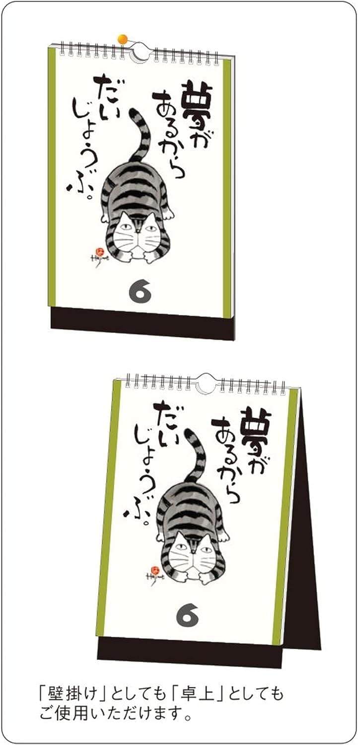 New Japan Calendar Perpetual Page-A-Day Wall Calendar Uplifting Cat Quotes NK8650