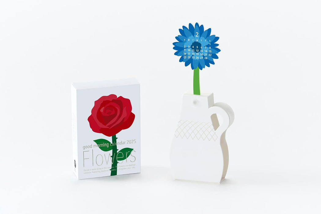 good morning 2025 desk calendar flower 2043