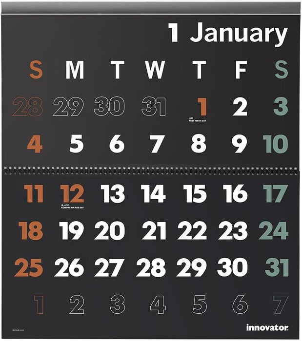 Innovator 2026 Wall Calendar L Black 31397006