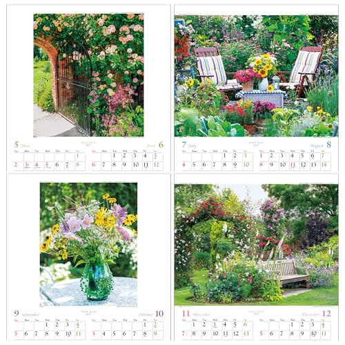 Todan 2027 Wall Calendar English Garden 52.7 x 38cm TD-916