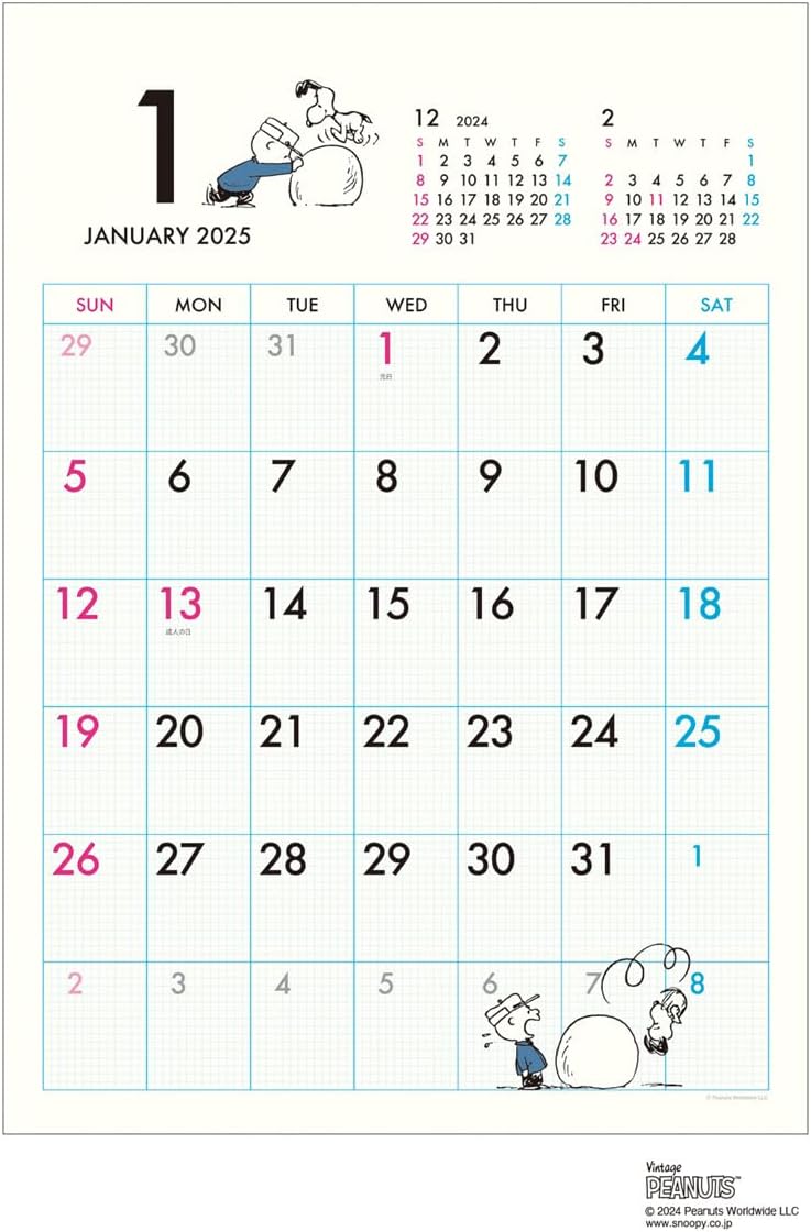 2025 PEANUTS (A3 Eco Type) Calendar No.014