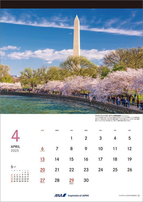 ANA 'Graphic Gallery In the World' 2025 Wall Calendar CL25-1146