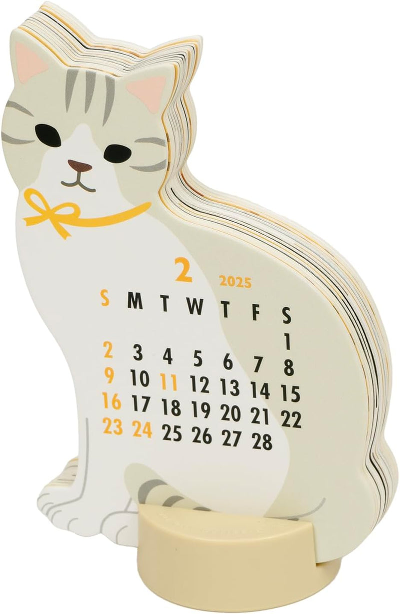 Greeting Life 2025 Desk Calendar Animal Die Cut Cat C-1637-ET