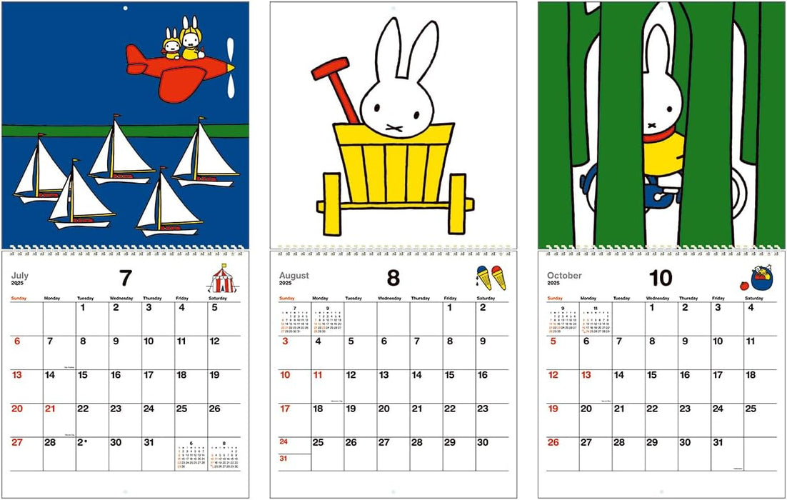 SQUARE Miffy 2025 Wall Calendar Ivory 35BCA-1