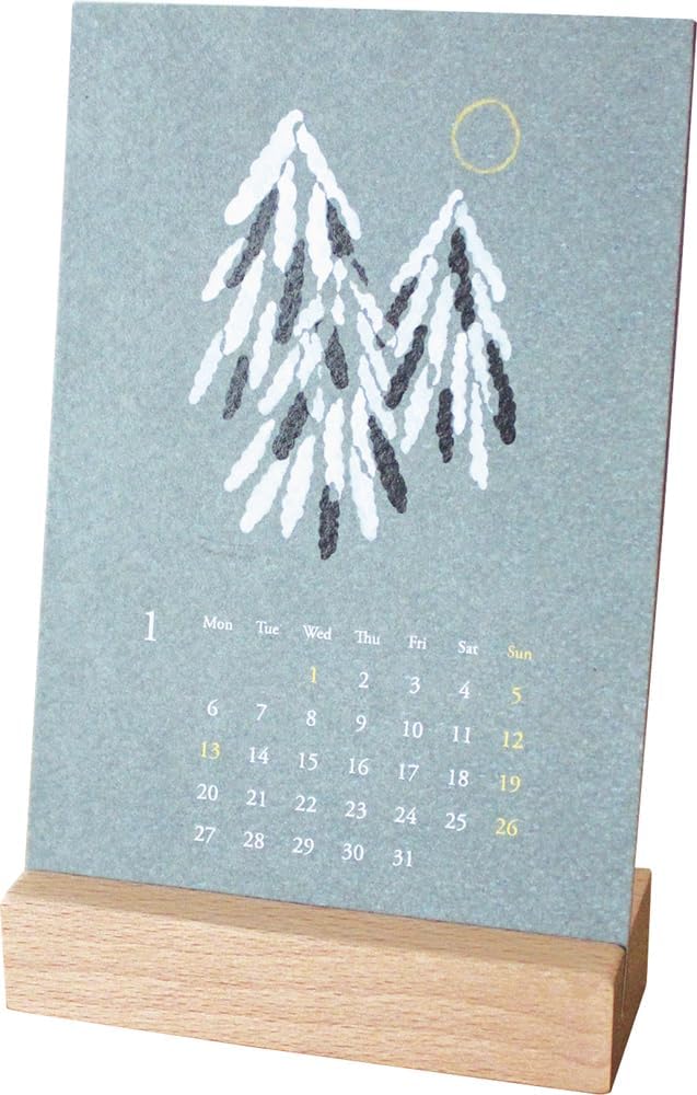 EL COMMUN MATOKA 2025 Desk Calendar Wooden Stand Life CAL-111