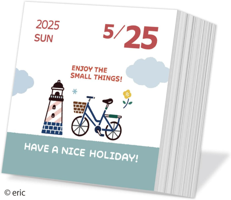New Japan Calendar 2025 Page-A-Day Calendar eric color 60 x 60 x 30mm NK4212