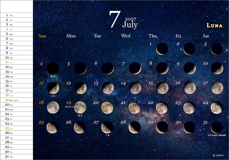 Todan 2027 Desk L Calendar Luna CL27-1012