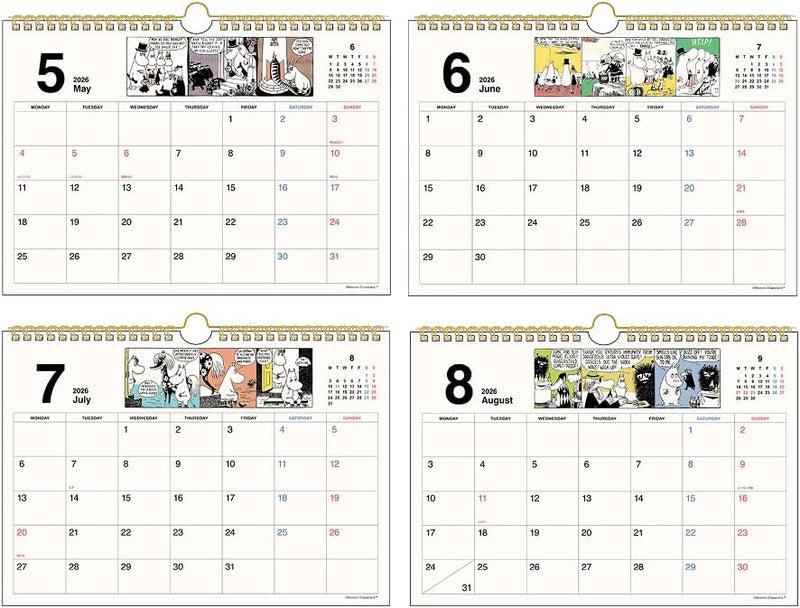 Sun-Star Stationery Moomin 2026 Wall Calendar Moomin S8521476