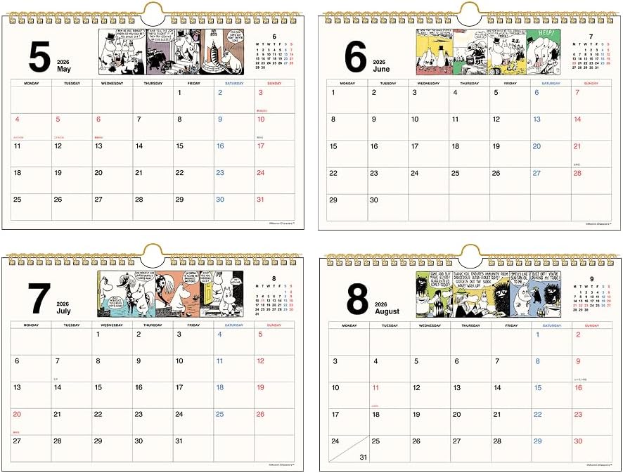 Sun-Star Stationery Moomin 2026 Wall Calendar Moomin S8521476