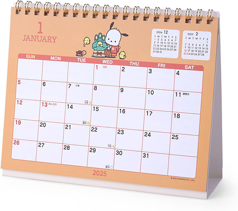 Sanrio Ring Calendar 2025 Pochacco Desk Calendar with Schedule Stickers 451371